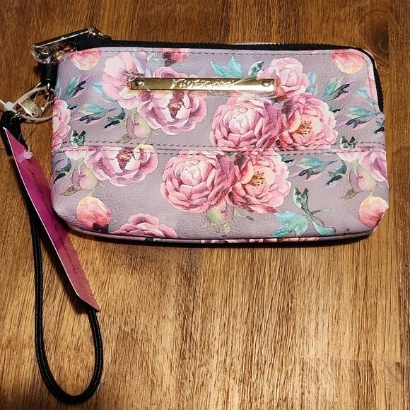Betsy Johnson Floral Talli Wristlet Pouch - Picture 1 of 8